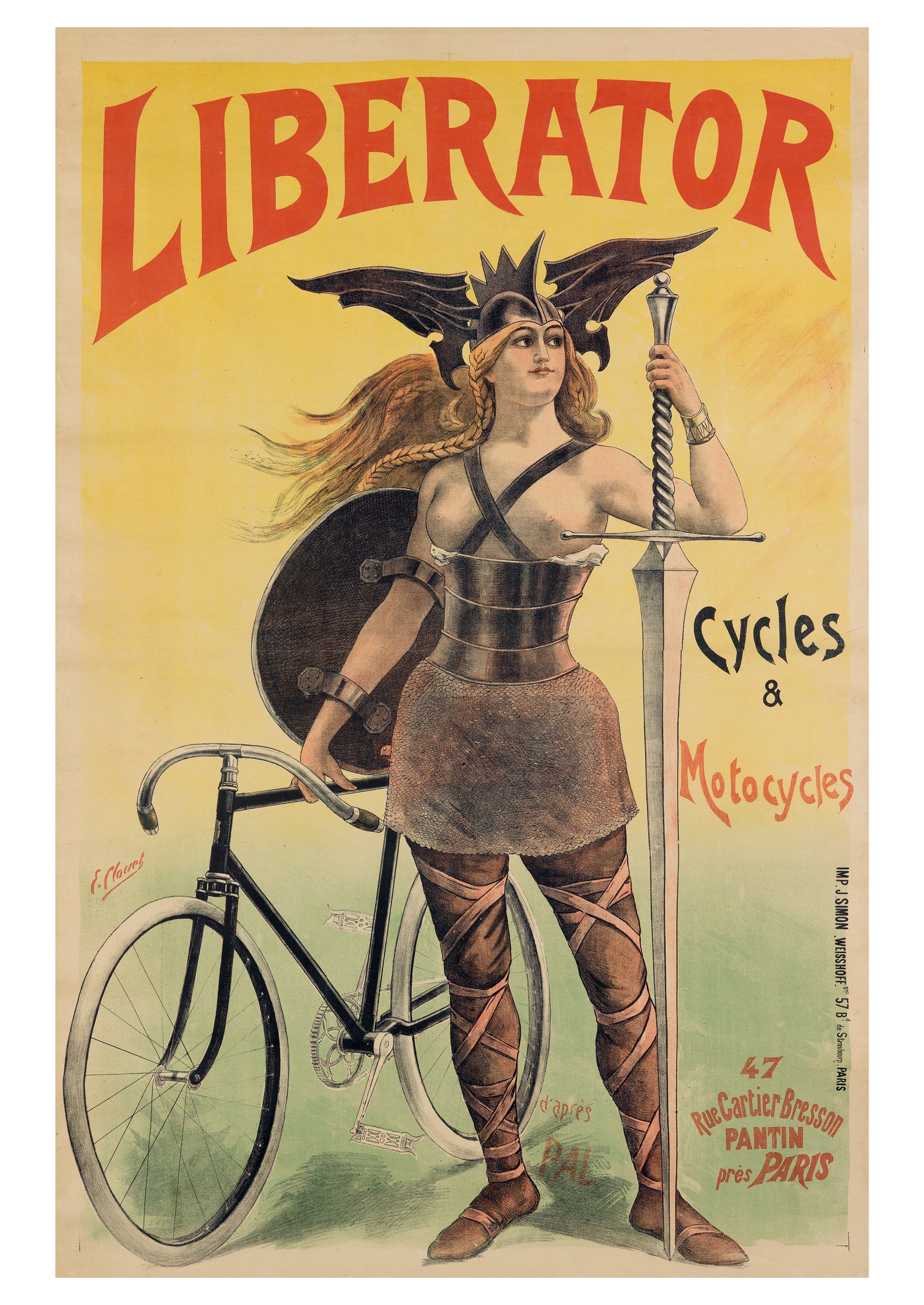 pomegranate-liberator-cycles-motocycles-postkarte-vintage image 1