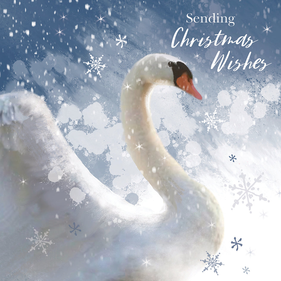otter-house-sparkle-swan-weihnachtskarten-10er-schwan-pack image 1