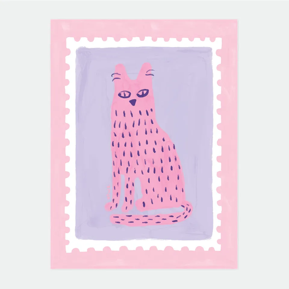 all-the-ways-to-say-stinky-cat-poster-50x70-cm-rosa-katze image 1