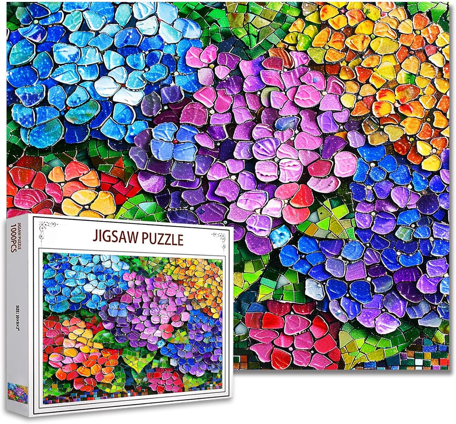 tucocoo-hydrangeas-stained-glass-puzzle-1000-teile image 1