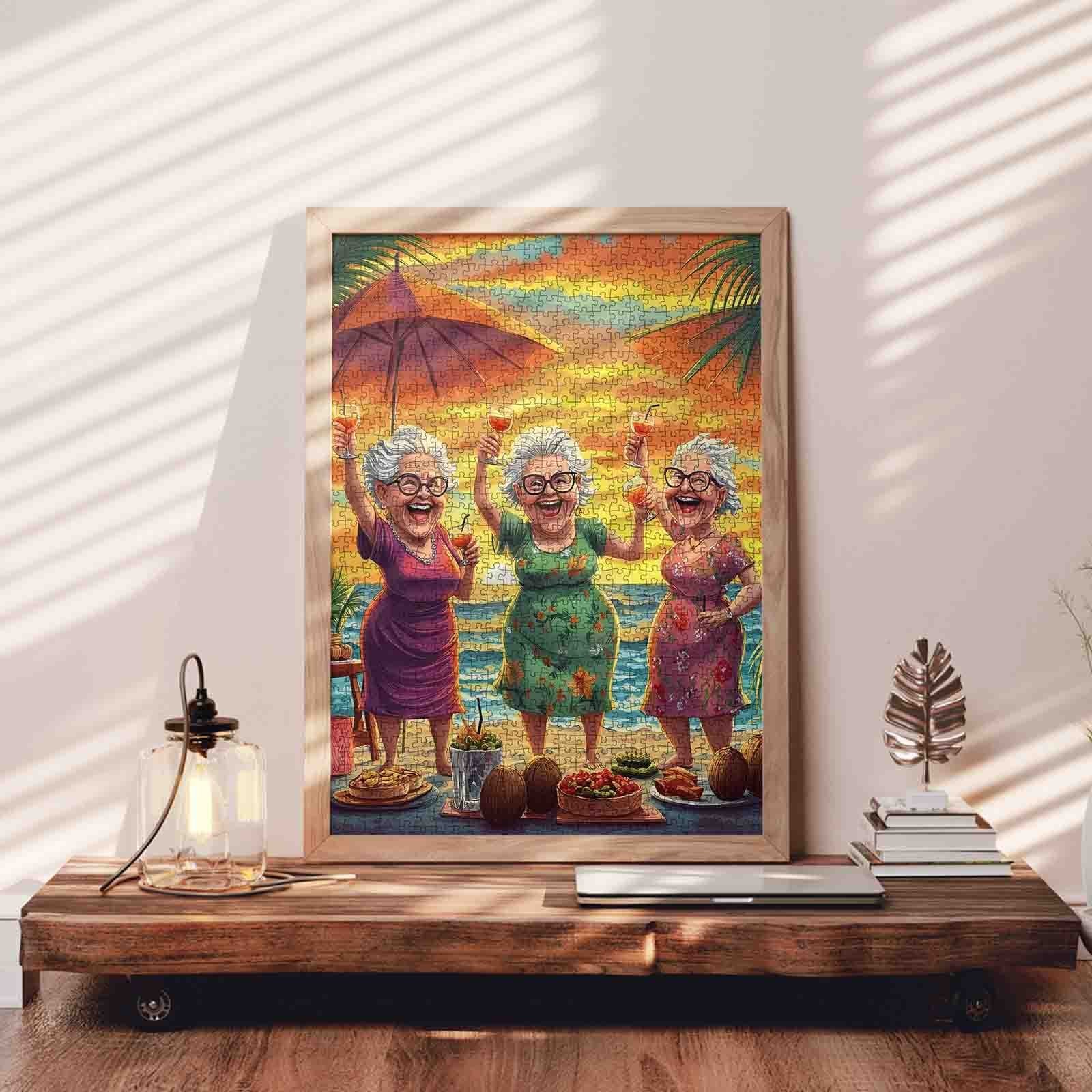 tucocoo-elderly-friends-sunset-beach-puzzle-1000-teile-strand image 3