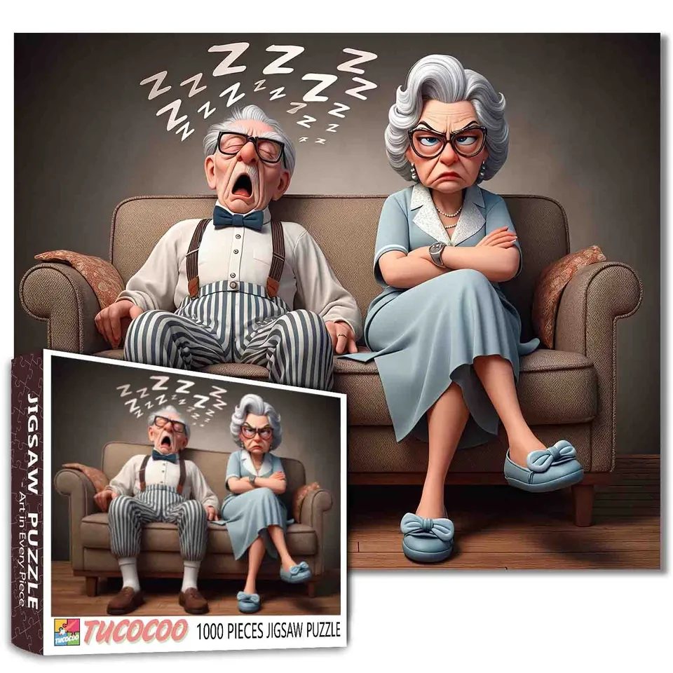 tucocoo-sleepy-grandpa-and-grumpy-grandma-puzzle-1000-teile image 1