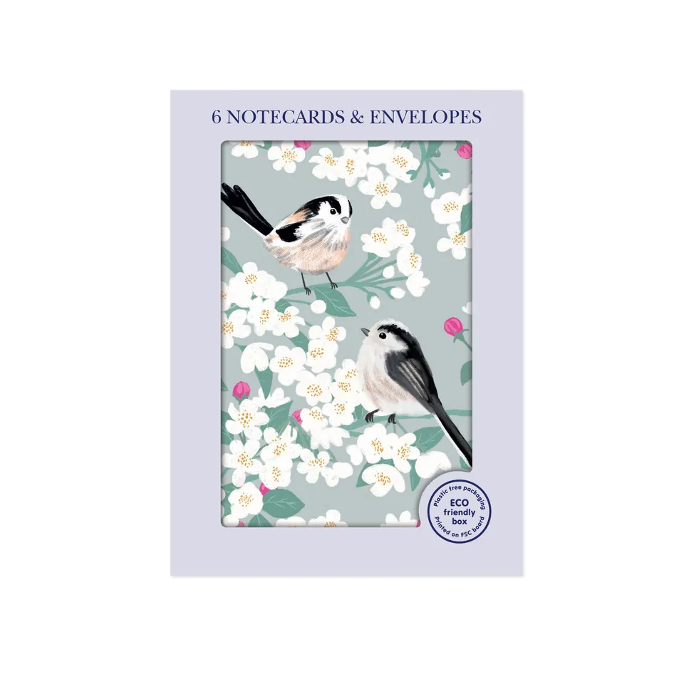 otter-house-stationery-mini-notecard-pack-rspb-white-blossom-6-karten image 1