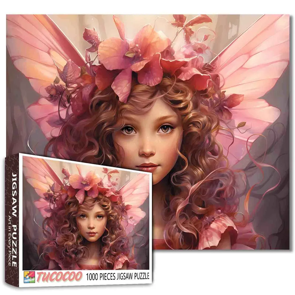 tucocoo-delicate-fairy-pink-petal-puzzle-1000-teile-fee image 1