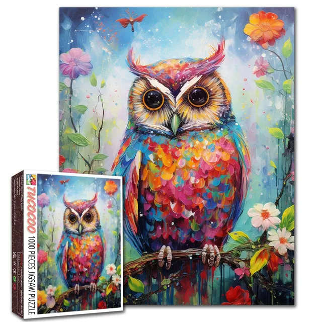 tucocoo-rainbow-owl-puzzle-1000-teile-bunte-eule image 1