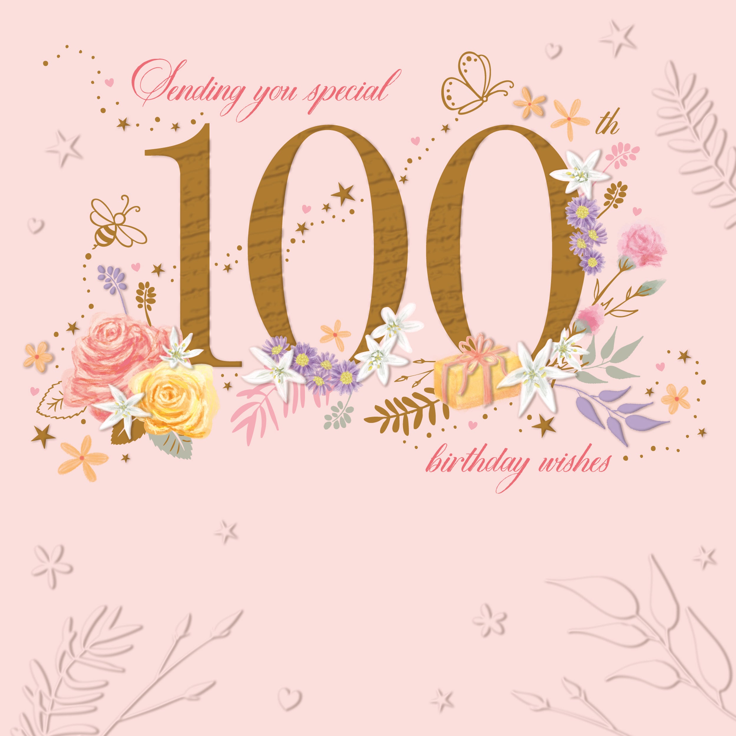 otter-house-100-pink-floral-geburtstagskarte-blumen image 1