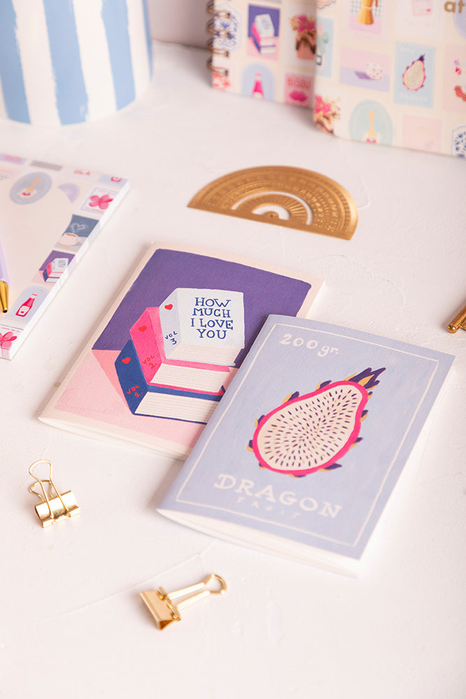 all-the-ways-to-say-books-dragon-fruit-notizbuch-a6-2er-goldfolie image 2