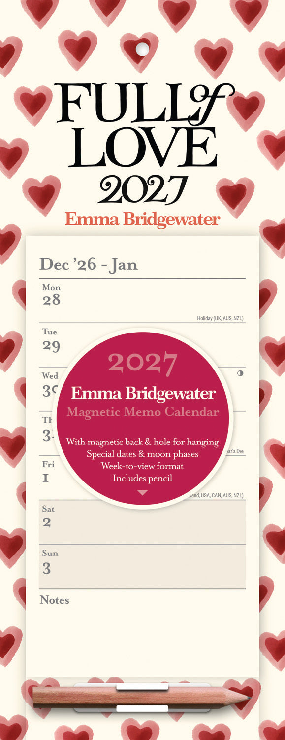 otter-house-emma-bridgewater-double-hearts-magnetkalender-2027 image 1