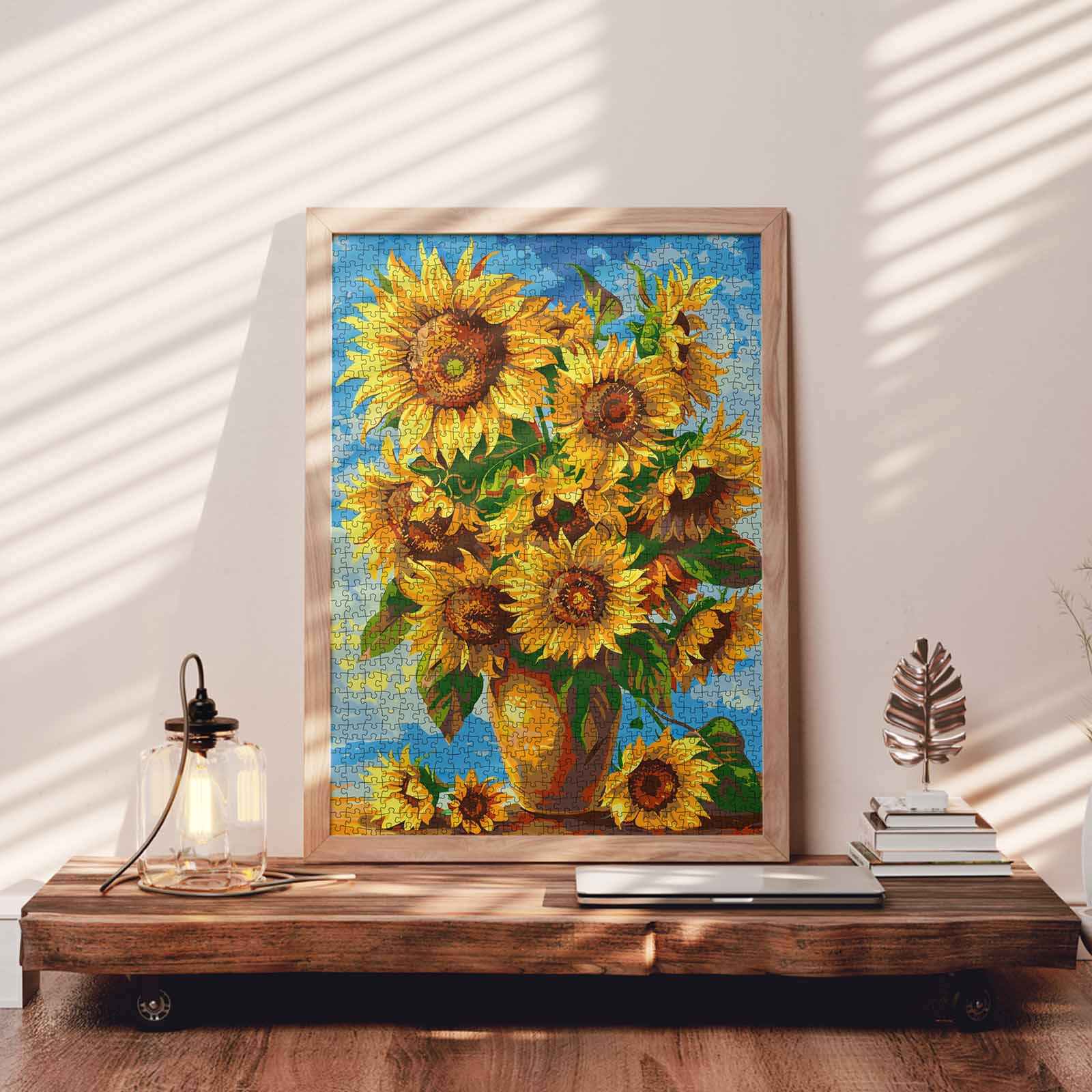 tucocoo-jigsaw-sunflowers-golden-vase-puzzle-1000-teile-blumen image 3