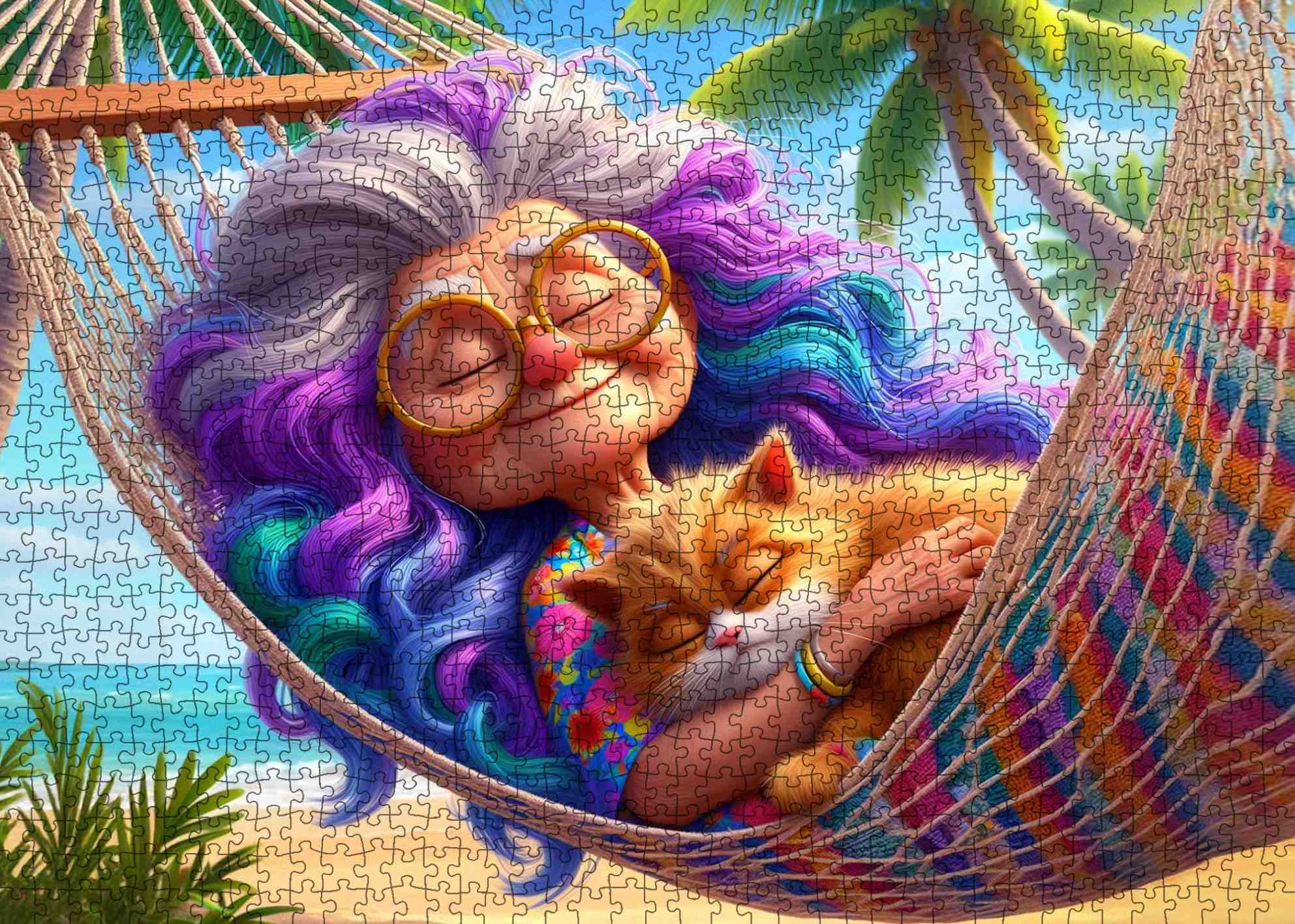 tucocoo-grandma-and-cat-hammock-puzzle-1000-teile image 2