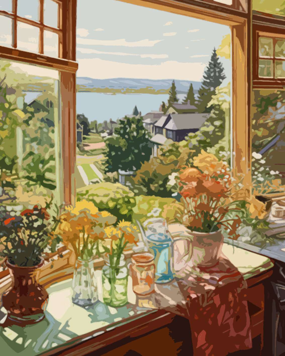 tucocoo-paint-by-numbers-sunny-garden-view-kitchen-window-40x50 image 2