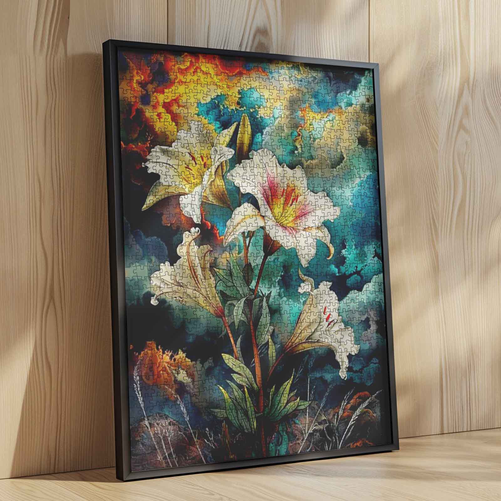 tucocoo-burning-sky-white-lily-puzzle-1000-teile-blumen image 4