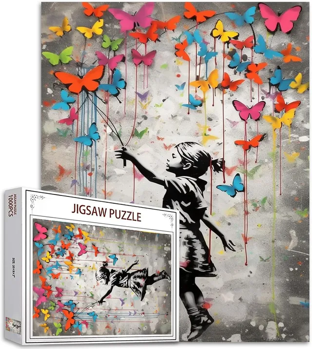 tucocoo-little-girl-with-butterfly-puzzle-1000-teile-street-art image 1