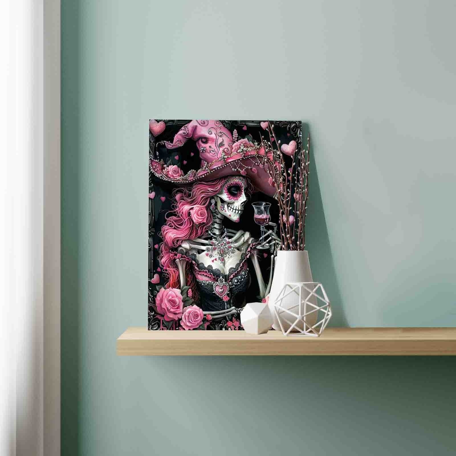 tucocoo-paint-by-numbers-pink-skeleton-witch-malen-nach-zahlen-40x50 image 3