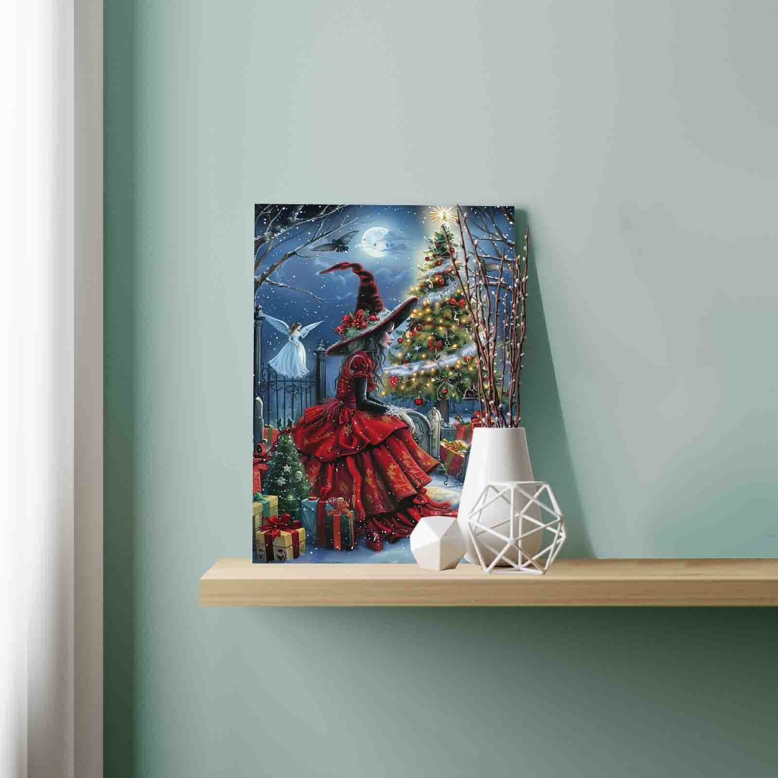 tucocoo-paint-by-numbers-hexe-mit-weihnachtsbaum-malen-nach-zahlen-40x50 image 3