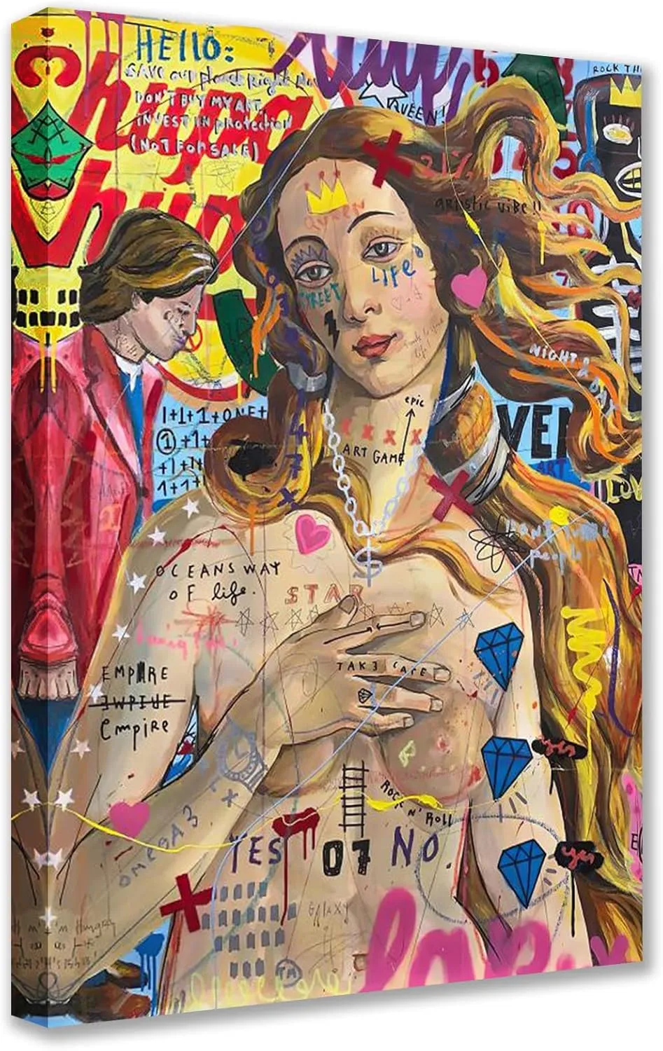 tucocoo-canvas-wall-art-leinwandbild-frau-pop-art-graffiti-30x40 image 1