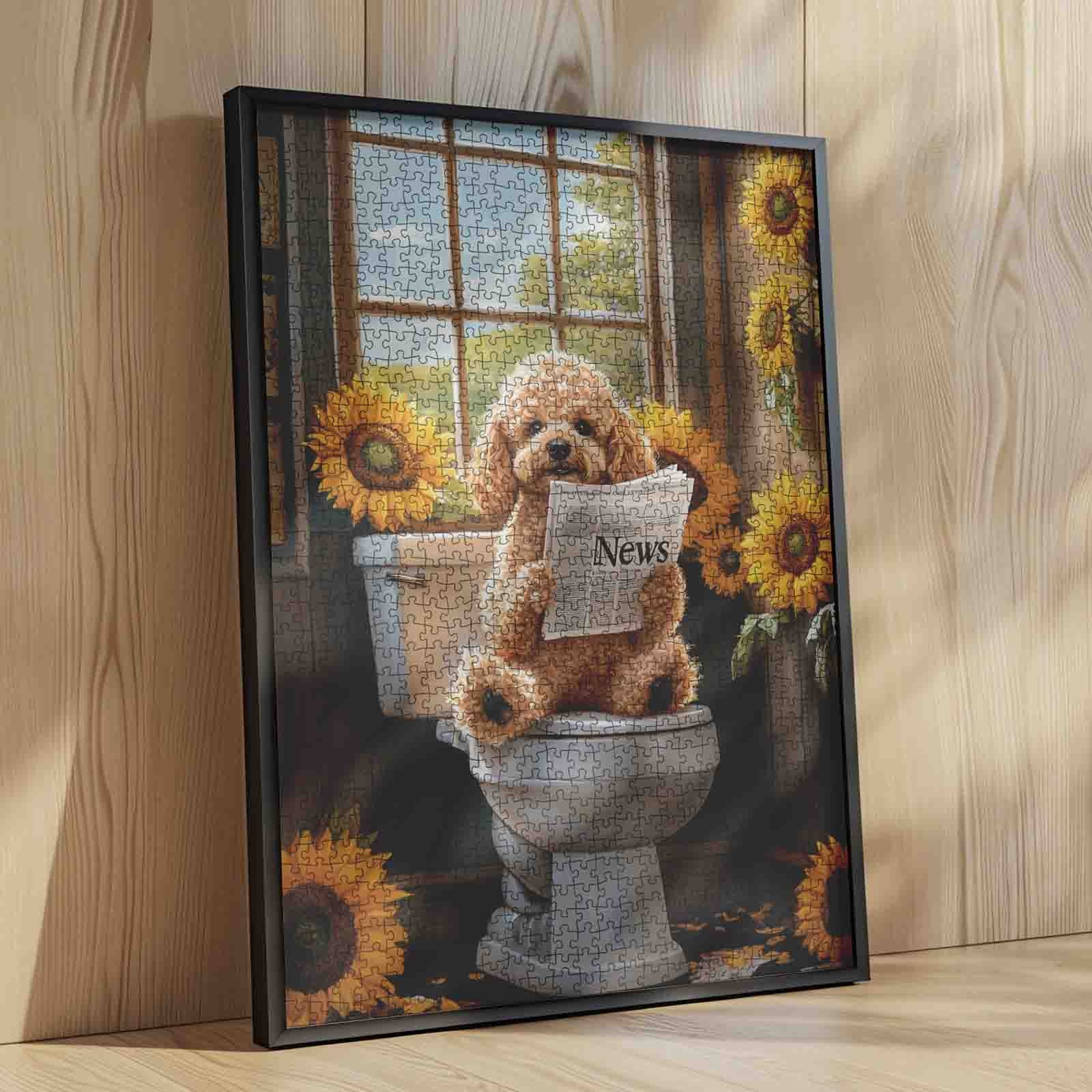 tucocoo-jigsaw-funny-puppy-reading-news-puzzle-1000-teile image 4