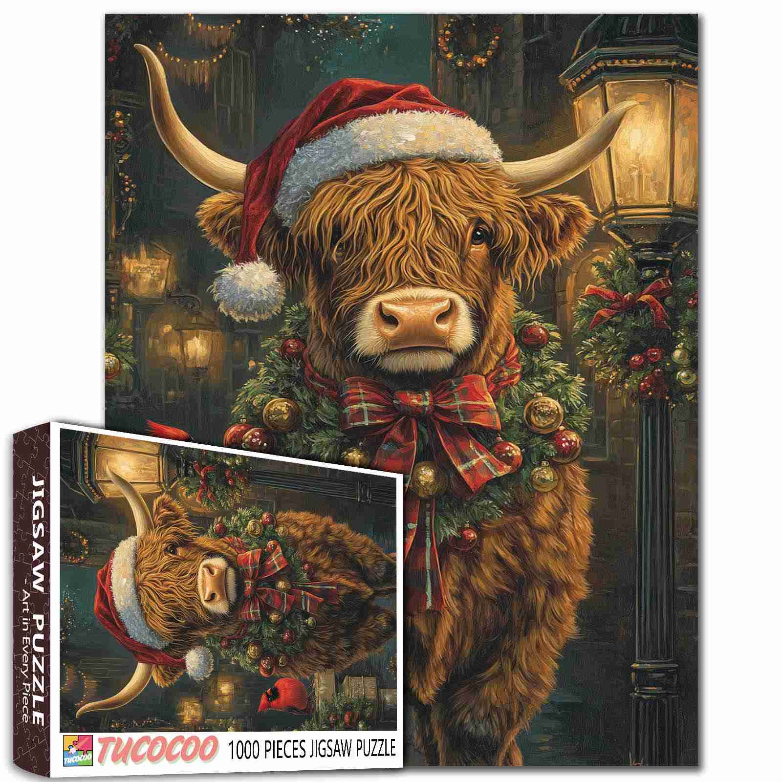 tucocoo-christmas-highland-cow-puzzle-1000-teile-weihnachten image 1