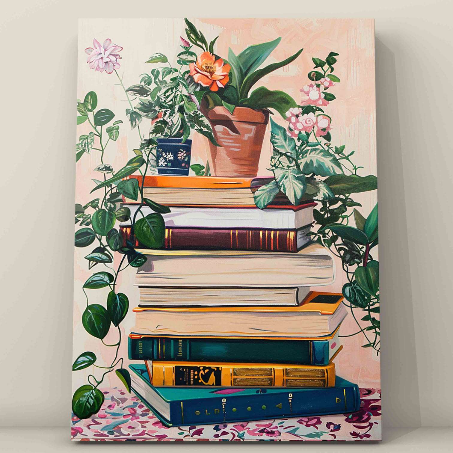 tucocoo-paint-by-numbers-b-cher-blumen-malen-nach-zahlen-40x50-ohne-rahmen image 2