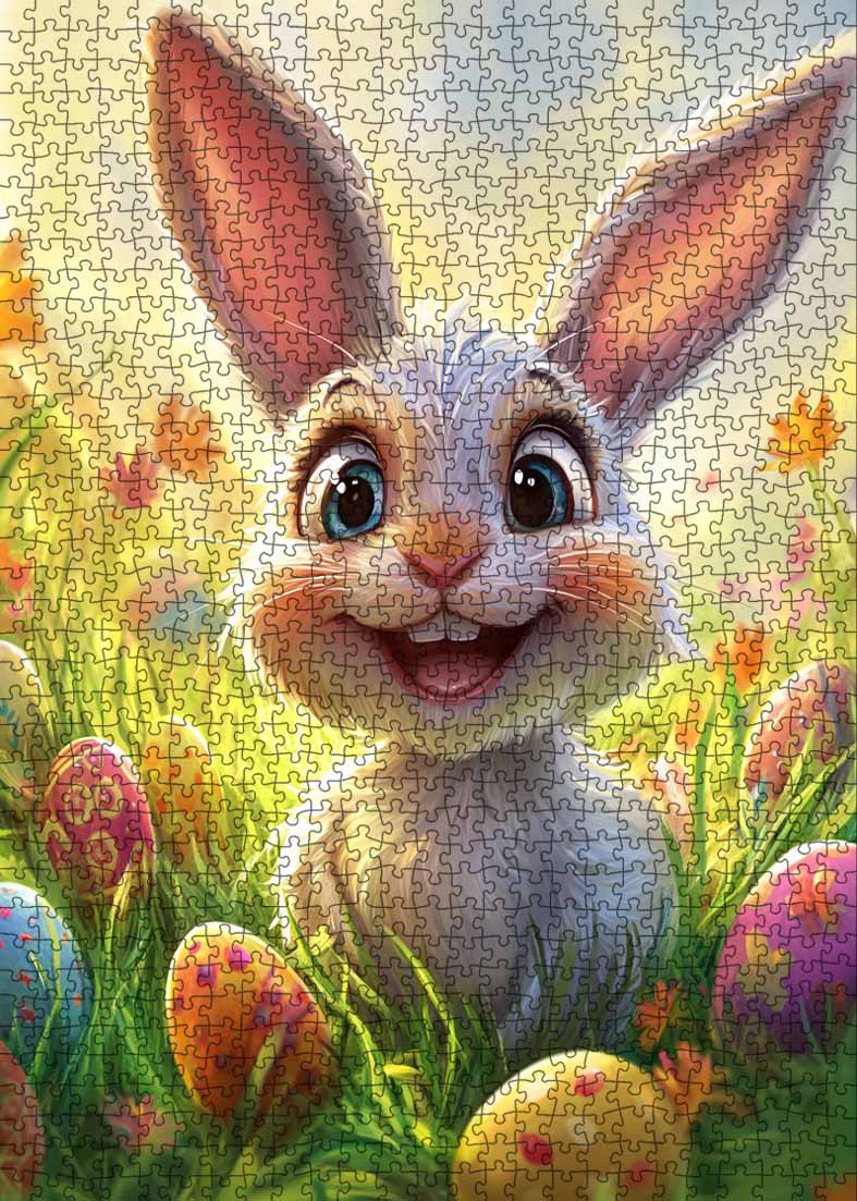 tucocoo-happy-easter-bunny-and-colorful-eggs-puzzle-1000-teile-ostern image 2