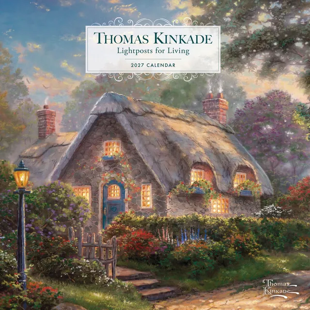 otter-house-kinkade-lightposts-wandkalender-2027-kunst image 1