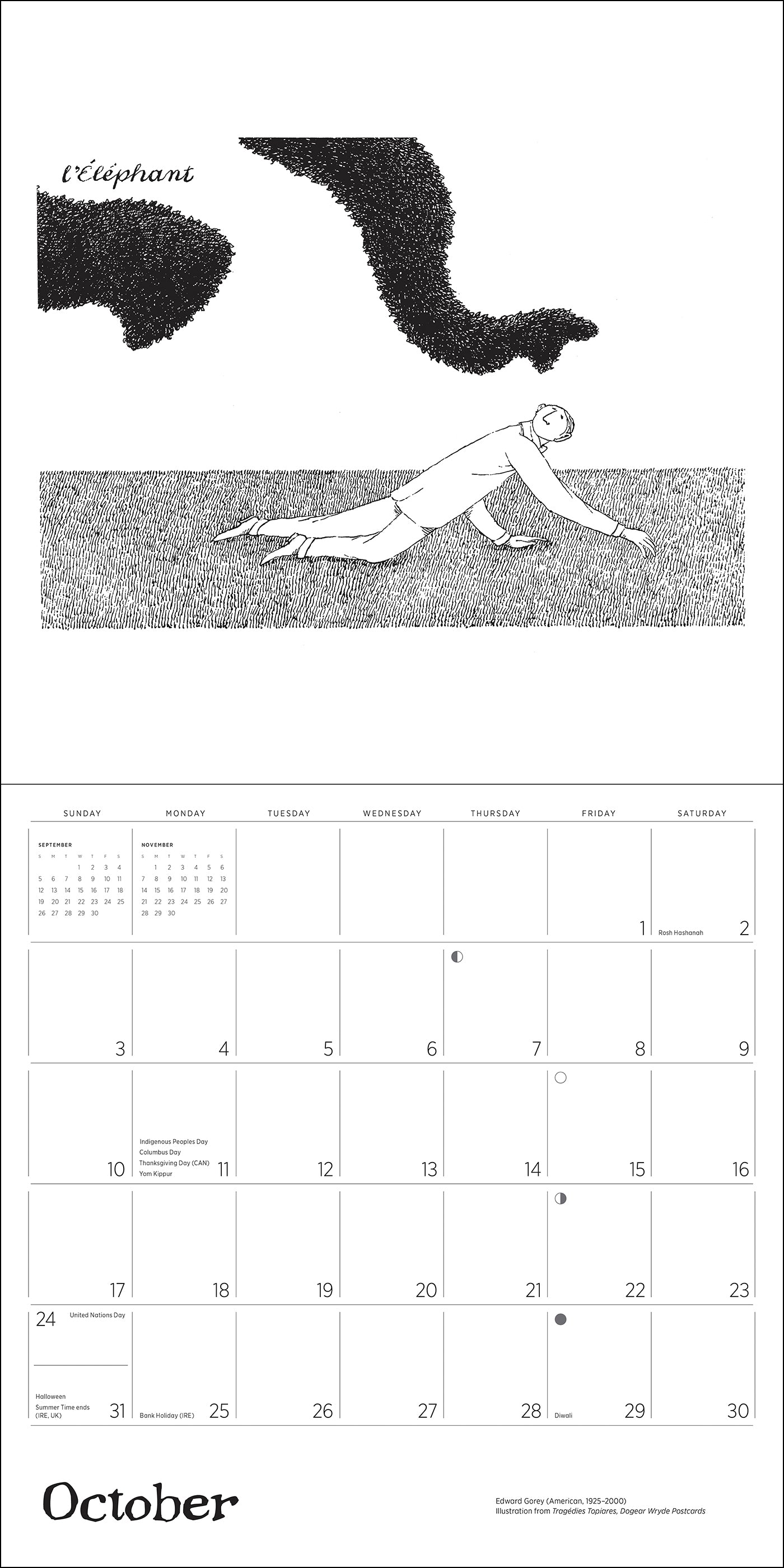 pomegranate-edward-gorey-2027-wandkalender-humor-kunst image 5