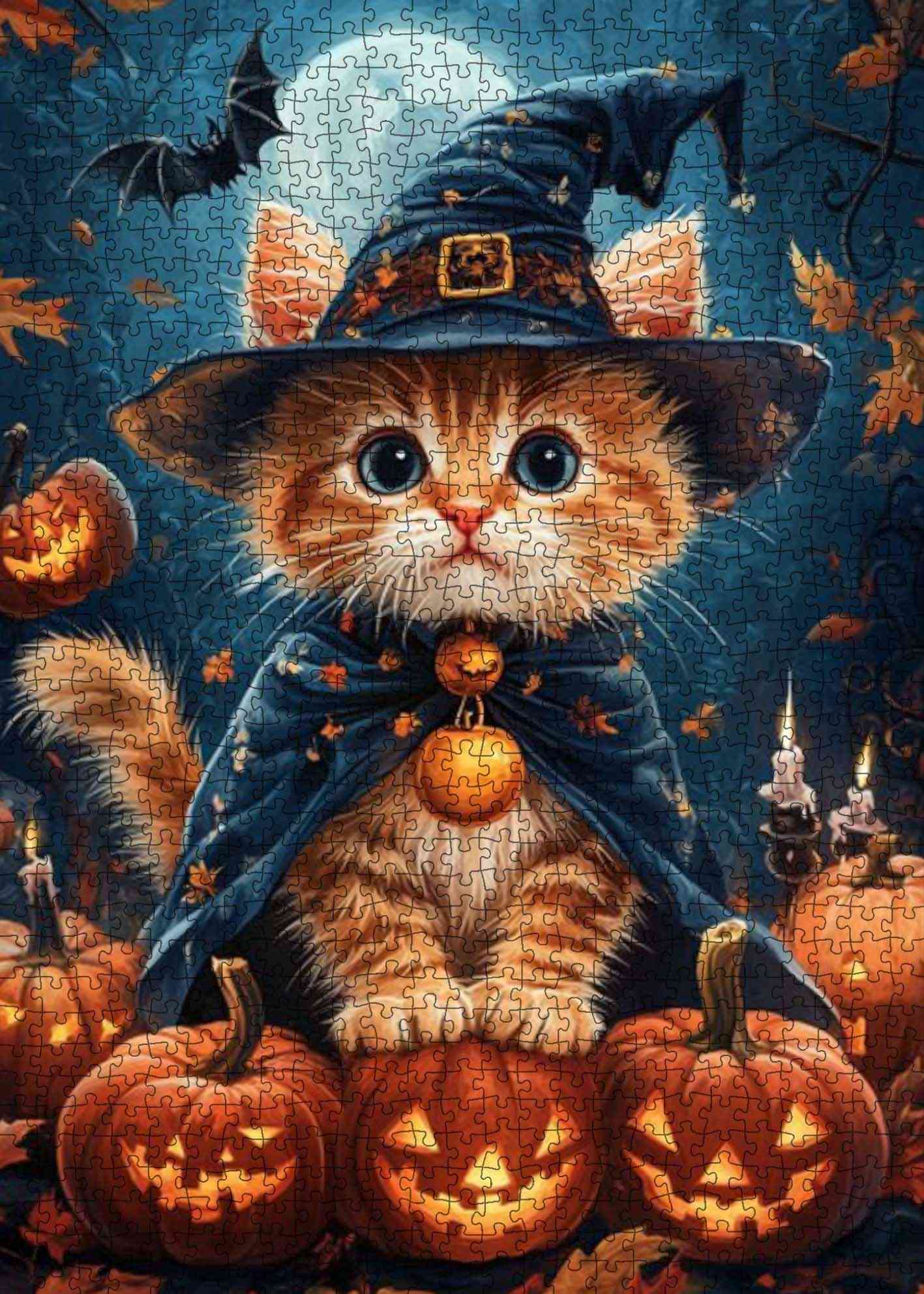 tucocoo-pumpkin-wizard-kitten-puzzle-1000-teile-halloween-katze image 2