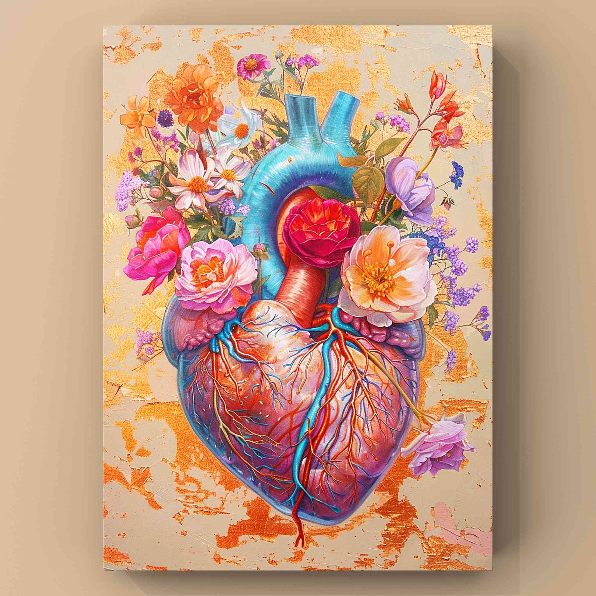 tucocoo-heart-bloom-leinwandbild-30x40-cm-herz-blumen image 2