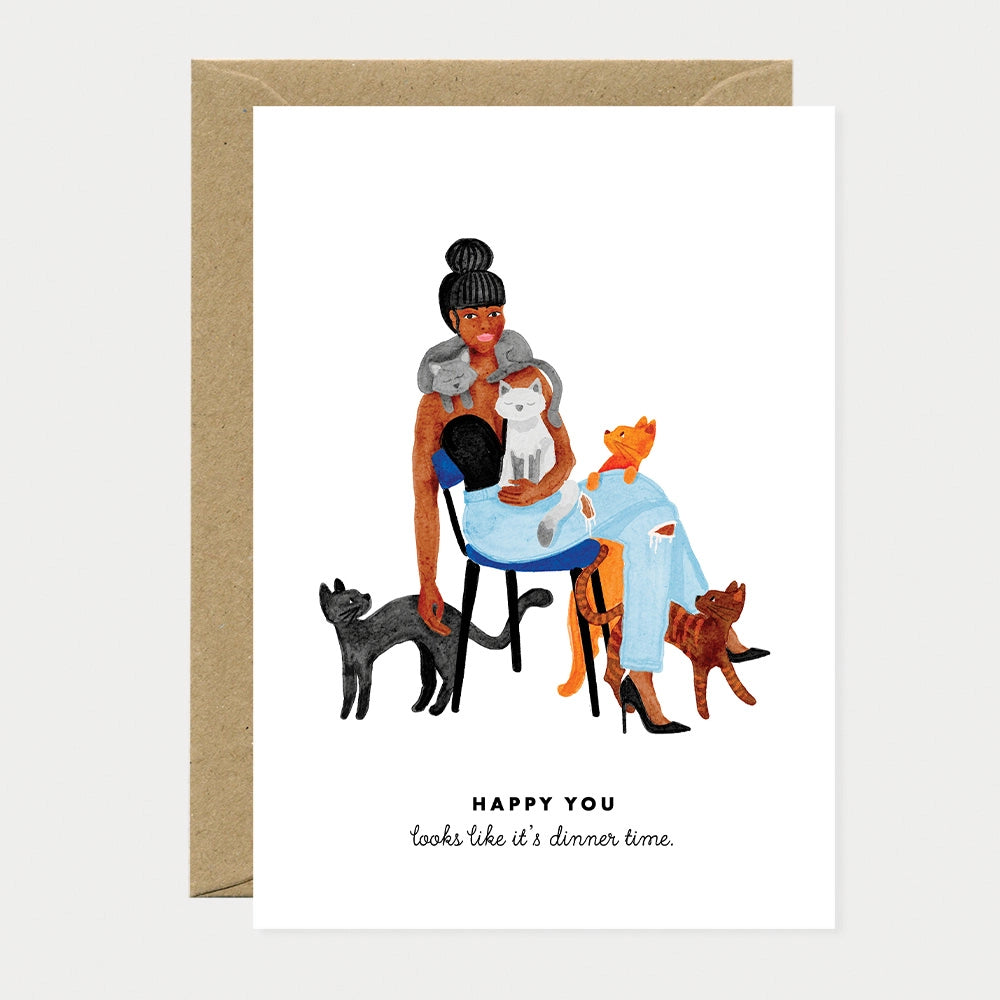 all-the-ways-to-say-greeting-cards-cat-dinner-karte-a6-katze image 1