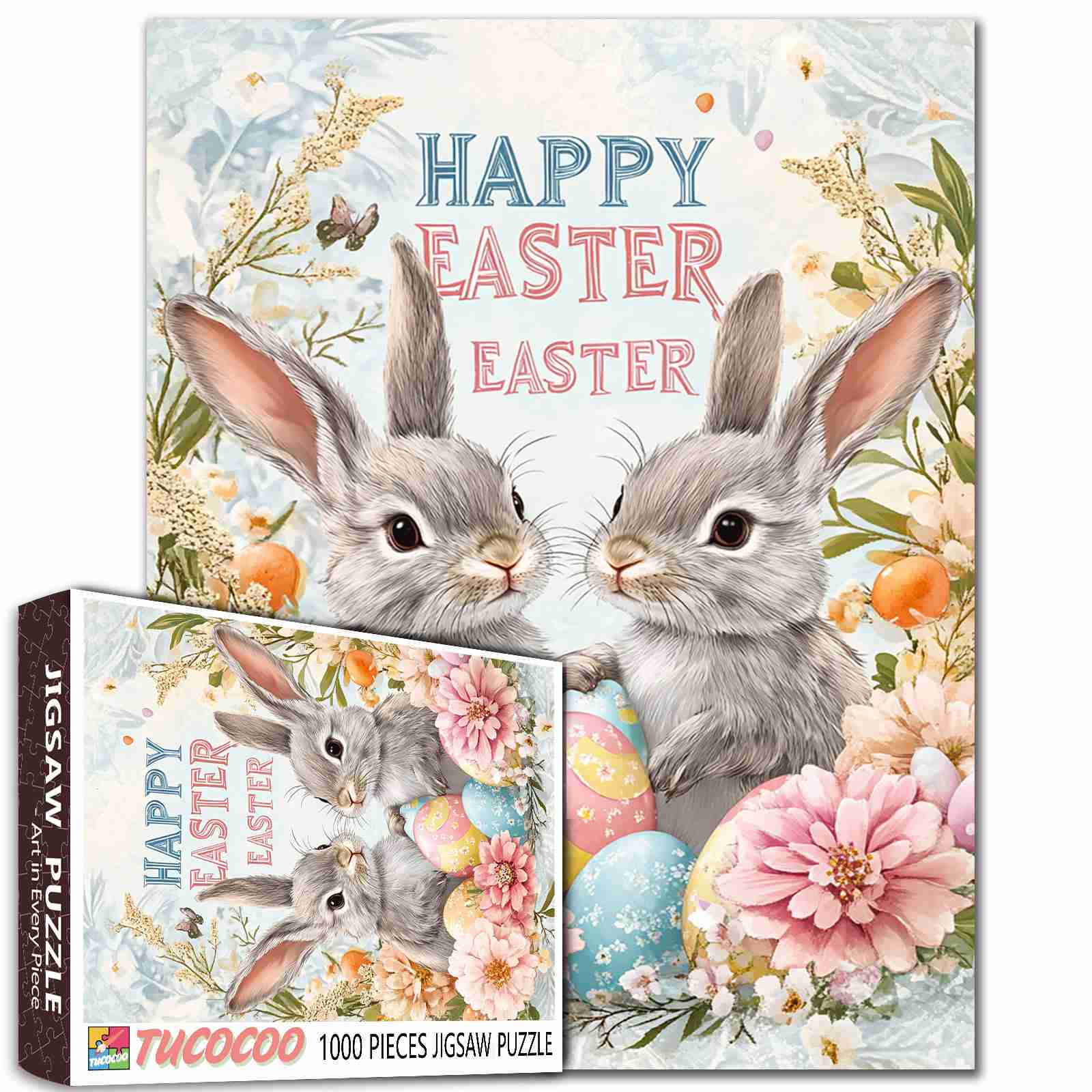 tucocoo-two-bunnies-with-easter-eggs-puzzle-1000-teile-fr-hling image 1