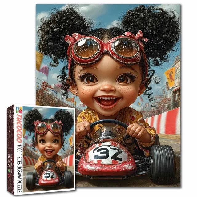 tucocoo-little-girl-race-car-puzzle-1000-teile-rennauto image 1