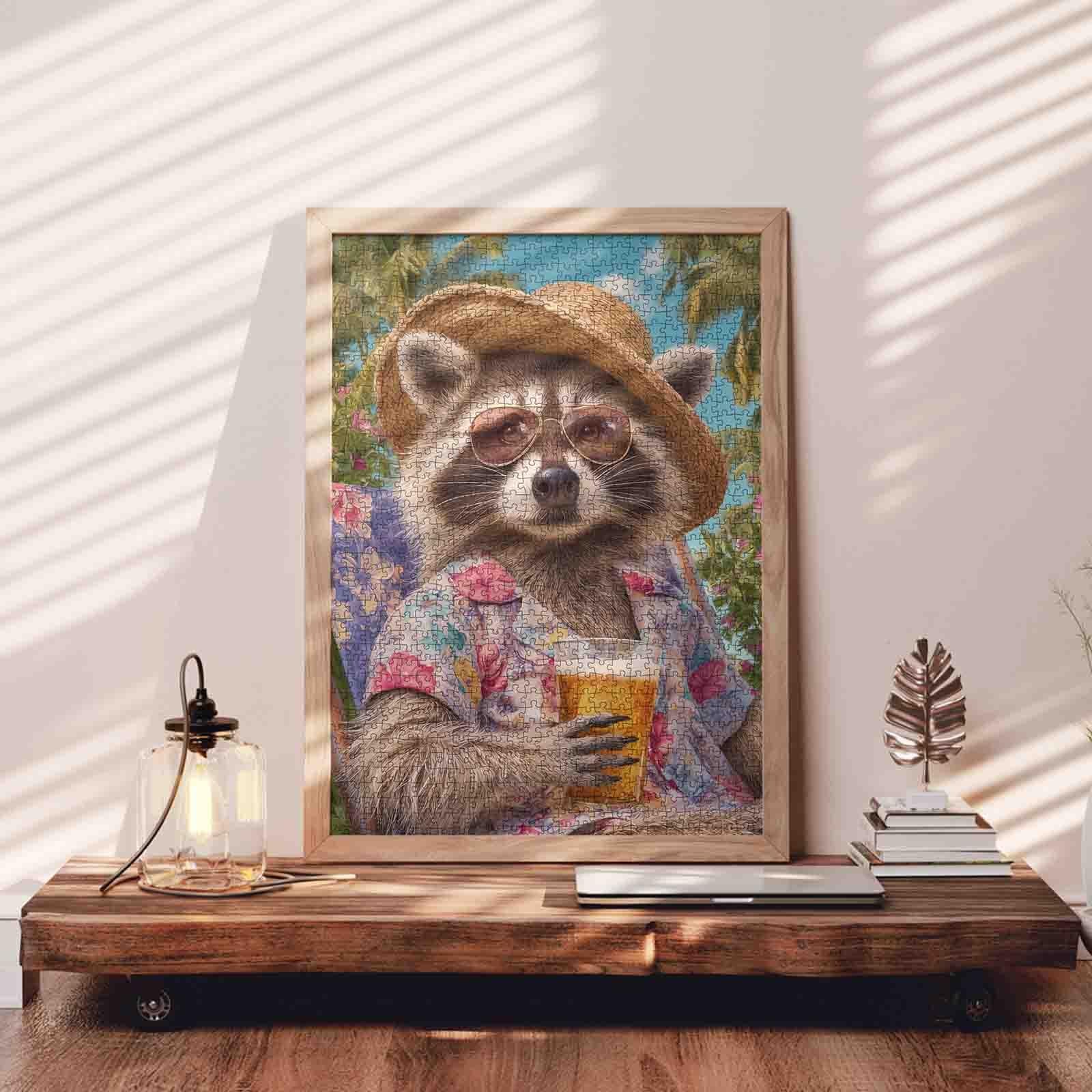 tucocoo-jigsaw-puzzles-tropical-vacation-raccoon-puzzle-1000-teile image 3