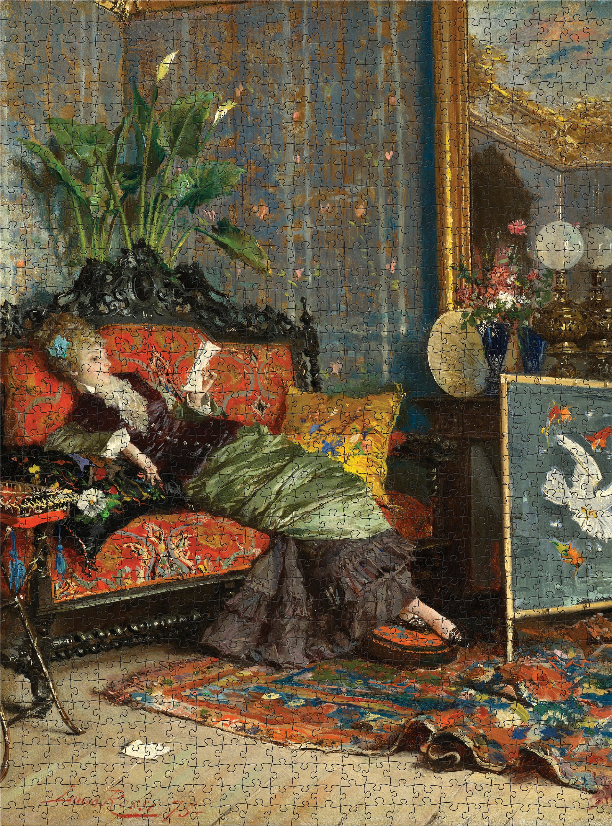 pomegranate-the-reading-woman-puzzle-1000-teile-lesende-frau image 2