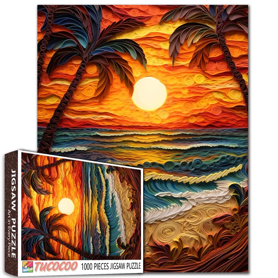 tucocoo-tropical-sunset-waves-puzzle-1000-teile-meer image 1