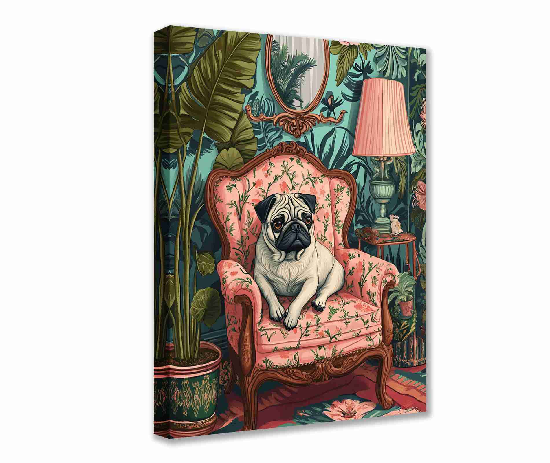 tucocoo-canvas-vintage-pug-leinwandbild-30x40cm-ungerahmt-mops image 1