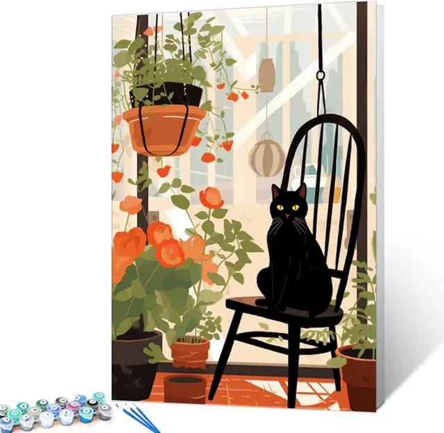 tucocoo-paint-by-numbers-cat-on-the-chair-malset-40x50-cm image 1