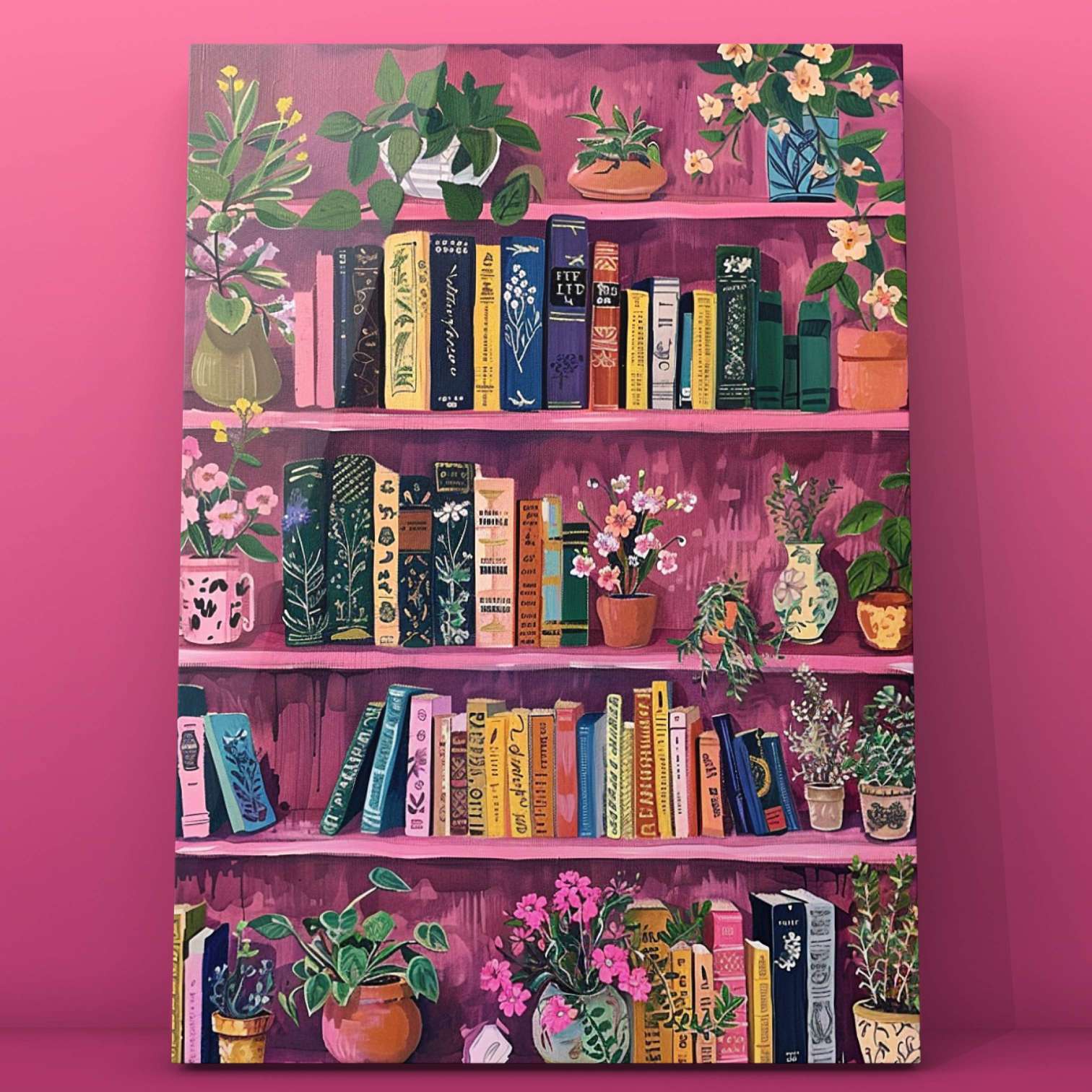 tucocoo-paint-by-numbers-floral-pink-bookshelf-malbild-40x50 image 2