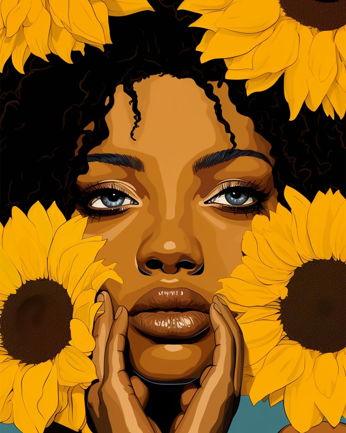 tucocoo-african-american-sunflowers-malen-nach-zahlen-40x50 image 2
