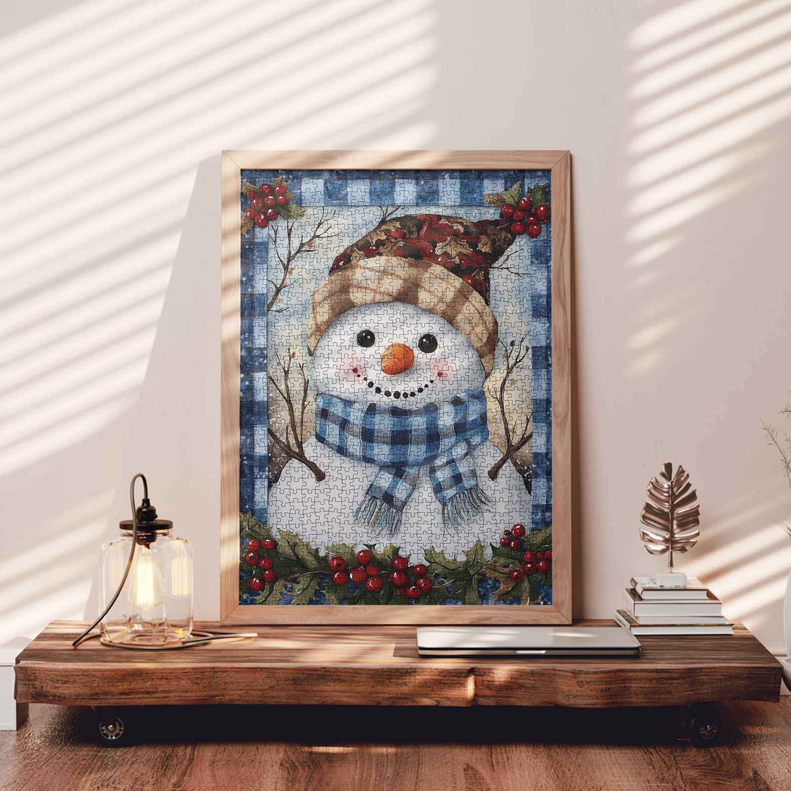 tucocoo-plaid-scarf-snowman-puzzle-1000-teile-weihnachten image 3