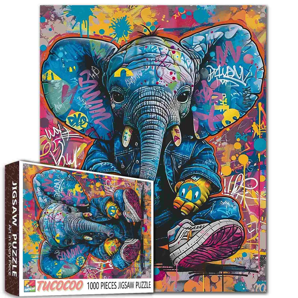 tucocoo-graffiti-elephant-puzzle-1000-teile-elefant image 1