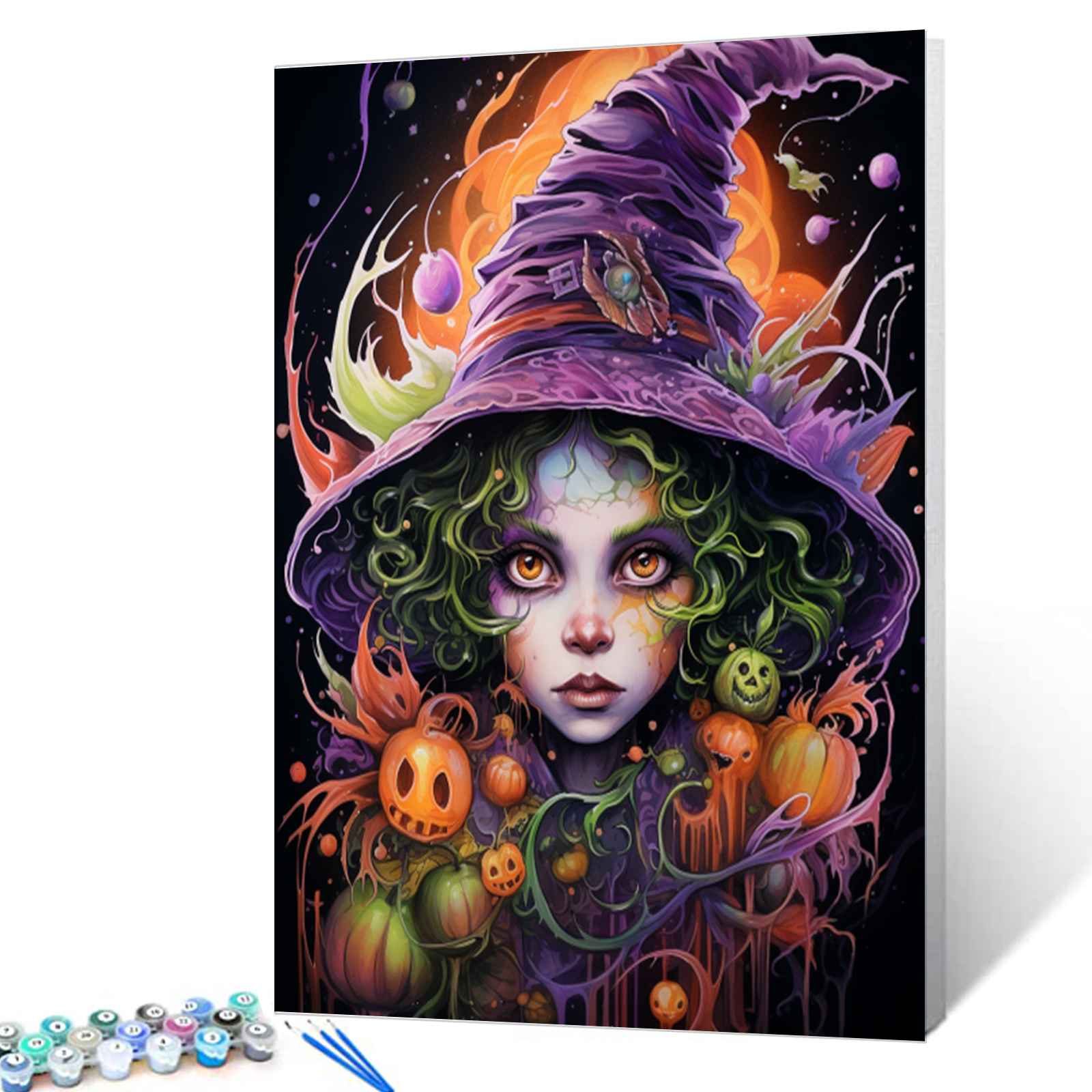 tucocoo-enchanted-witch-with-pumpkins-malen-nach-zahlen-ohne-rahmen image 1