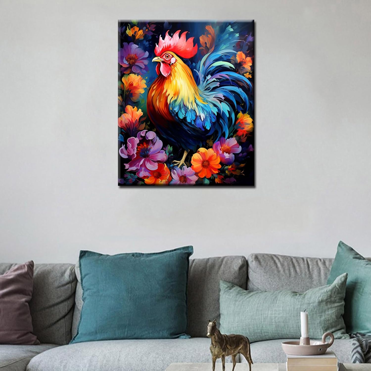 tucocoo-abstract-rooster-flowers-malen-nach-zahlen-40x50 image 3