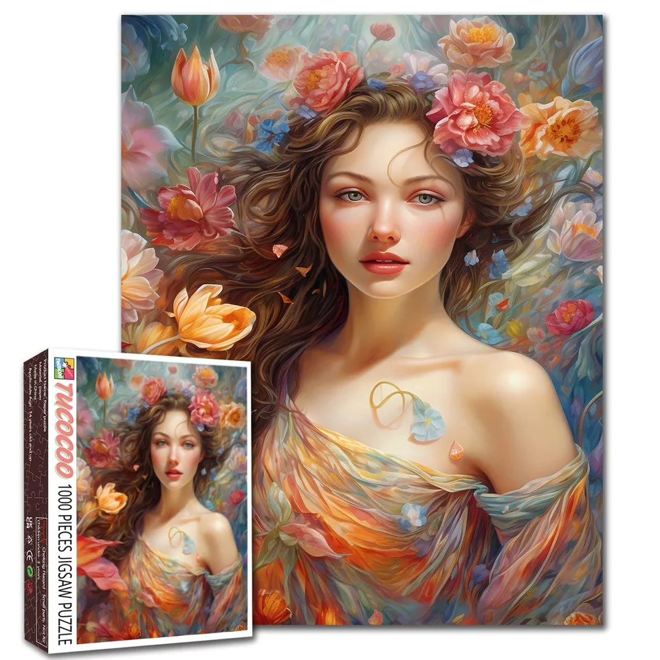 tucocoo-floral-muse-portrait-puzzle-1000-teile-blumen image 1