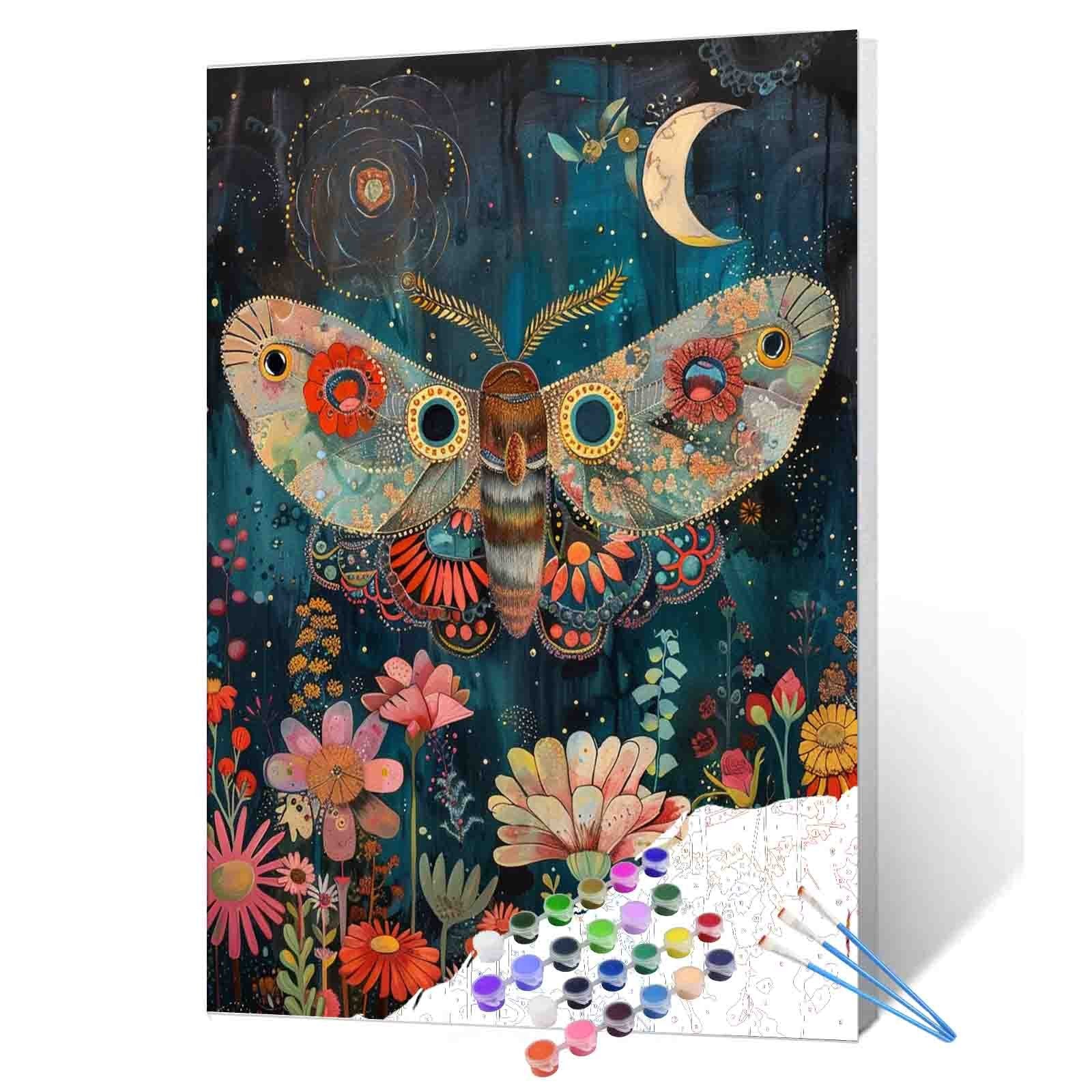 tucocoo-floral-moth-malen-nach-zahlen-40x50cm-ohne-rahmen image 1
