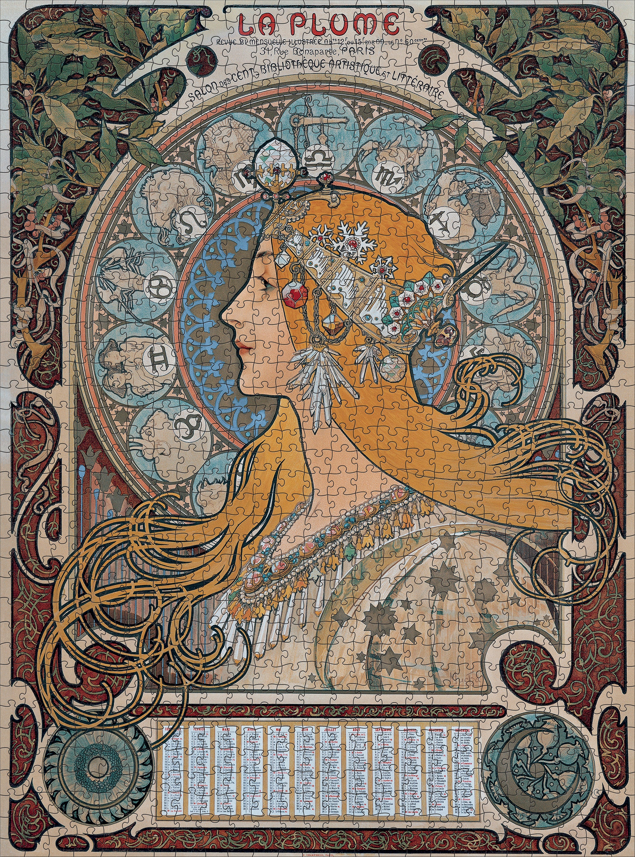 pomegranate-alphonse-mucha-zodiac-puzzle-1000-teile image 2