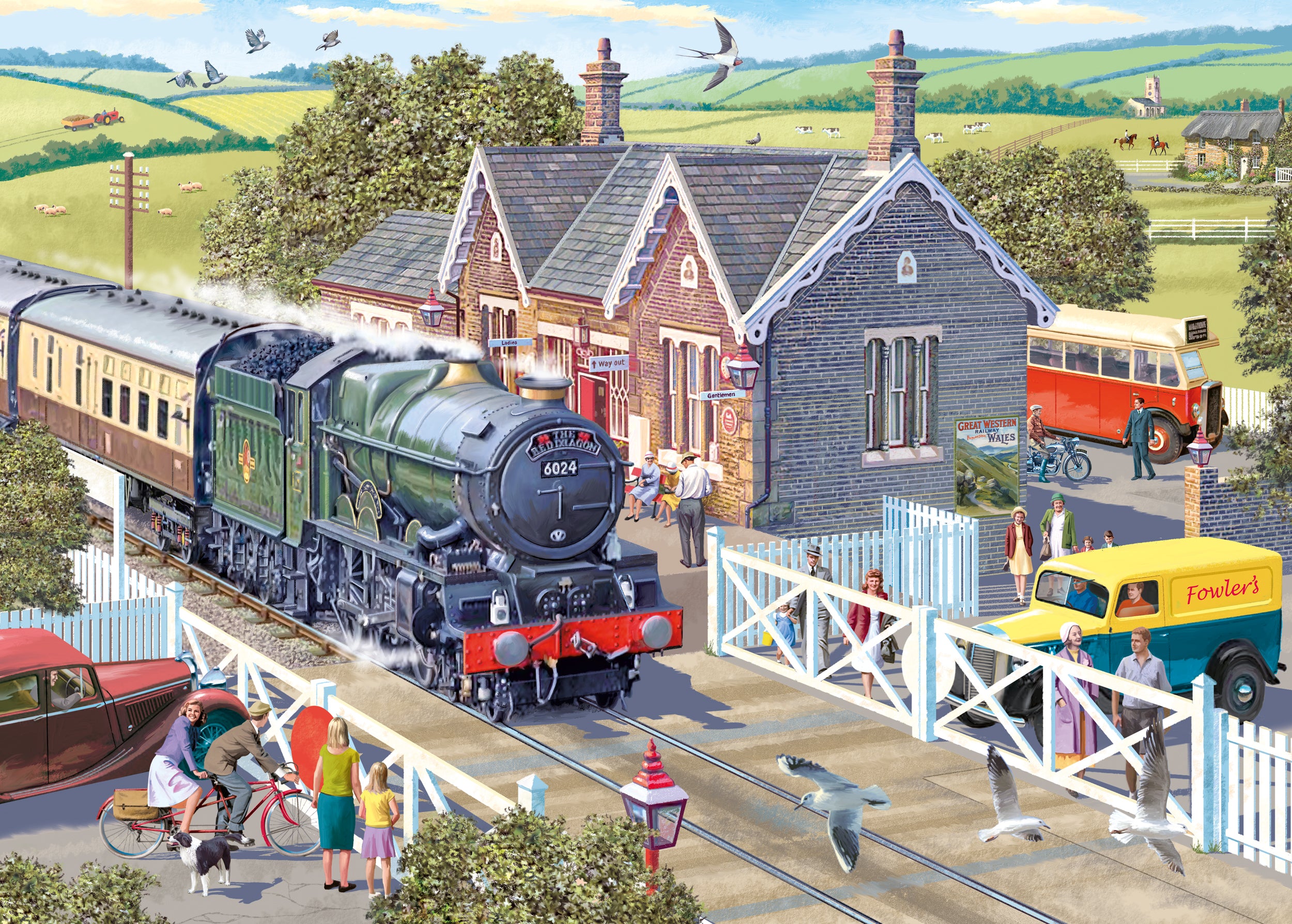 otter-house-village-station-puzzle-1000-teile-bahnhof image 1