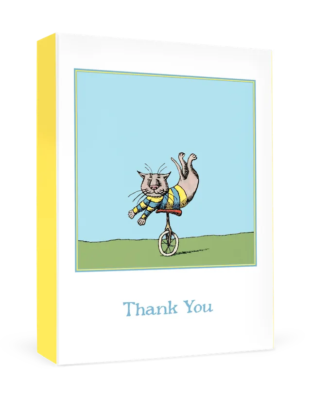 pomegranate-edward-gorey-unicycle-cat-dankeskarten-set image 1