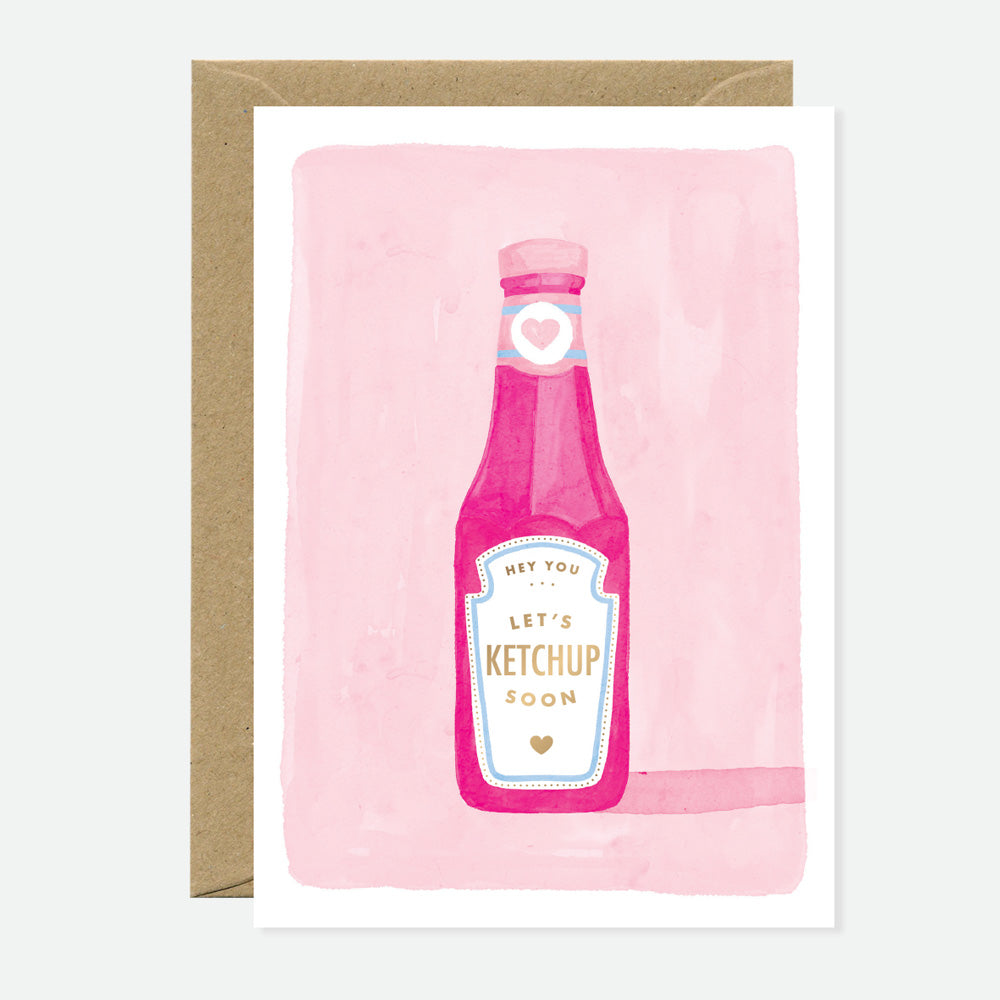 all-the-ways-to-say-ketchup-soon-gru-karte-goldfolie-a6-pink image 1