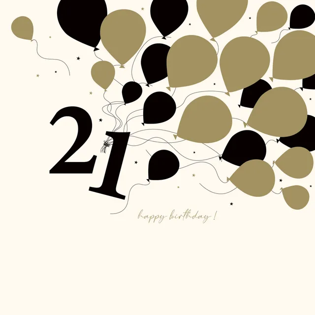 otter-house-age-to-celebrate-21-geburtstagskarte-gold image 1