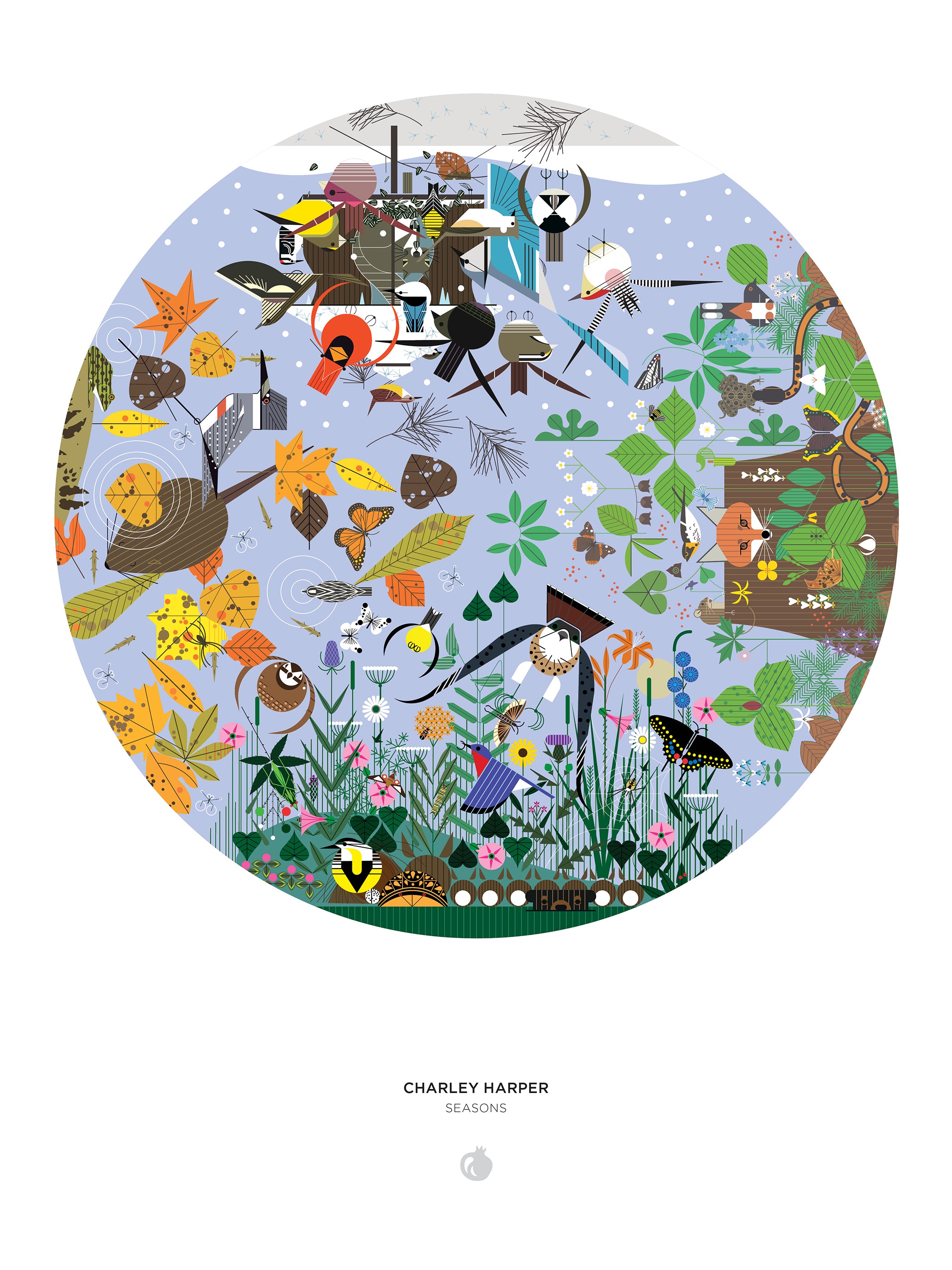 pomegranate-charley-harper-seasons-1000-teile-rundes-puzzle-v-gel image 3